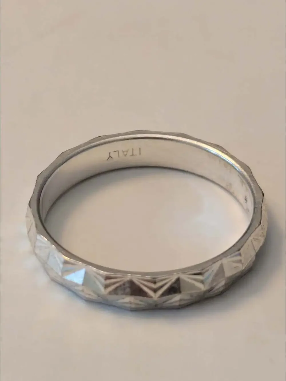 1960's italian sterling silver starburst band ring